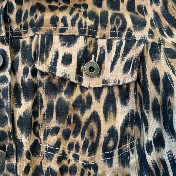 Saint Tropez West Leopard Linen Jean jacket Style - Picture 3 of 6